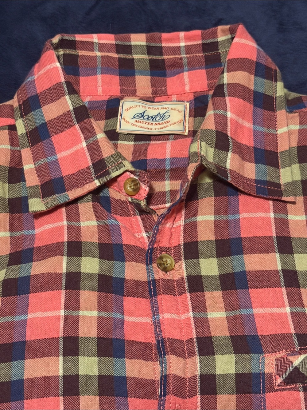 Skotch & Soda Masterbrand Pink & Blue Plaid Button-Up Shirt
